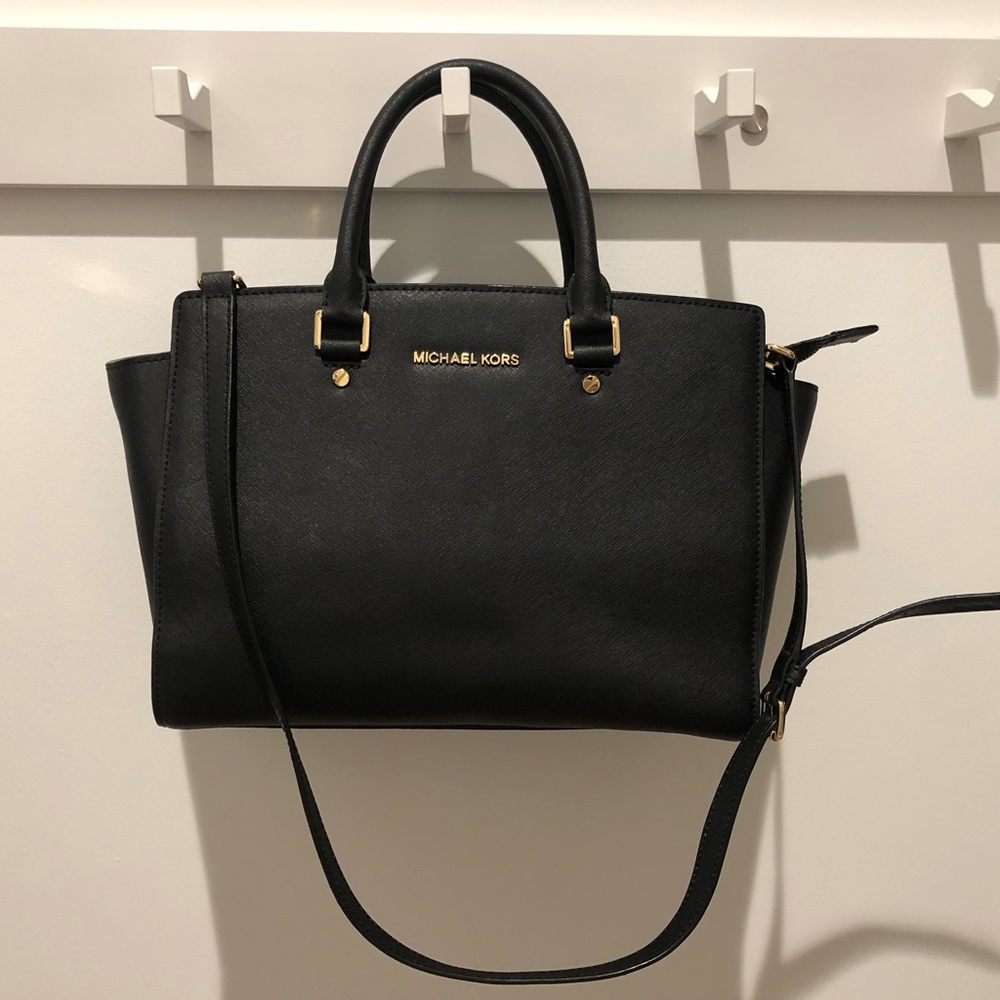 Michael Kors Selma Saffino Leather Medium Satchel